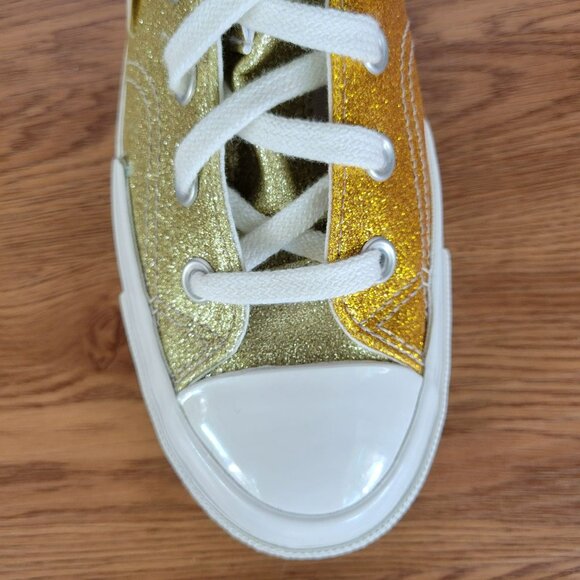 ⭐Converse Chuck 70 Plus Glitter Hi Sz 6.5 Men's Shoes Sneakers Gold Glam A08176C - Picture 9 of 10
